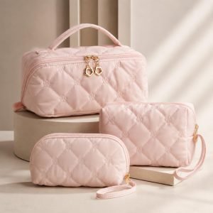 Puffer Travel Makeup Organizer Bags