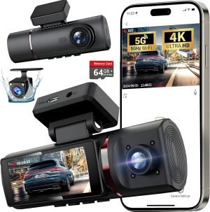3 Channel 4K Dash Cam Front and Rear