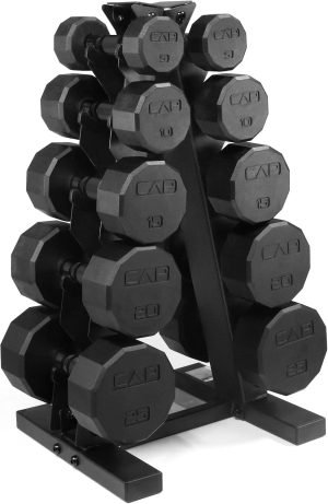 CAP Rubber Coated Dumbbell Weight Set
