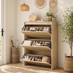 Shoe Cabinet with 3 Flip Drawers