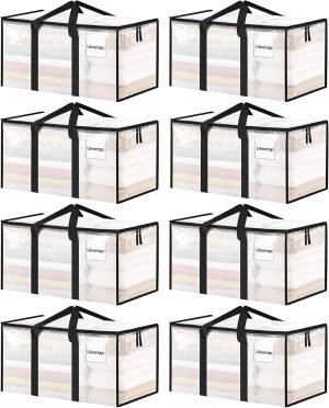 8-Pack Extra Large Clothes Storage Bins with Lids