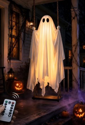 Swinging Ghost Halloween Yard Decoration