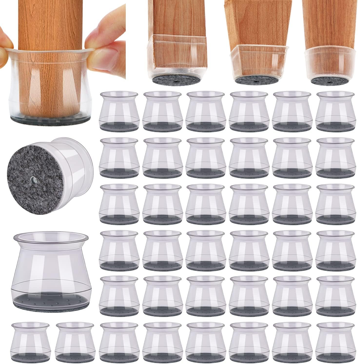 40Pcs Chair Leg Floor Protectors