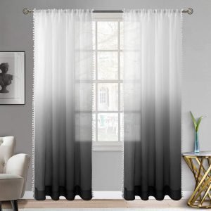 Sheer Linen Curtains Set of 2