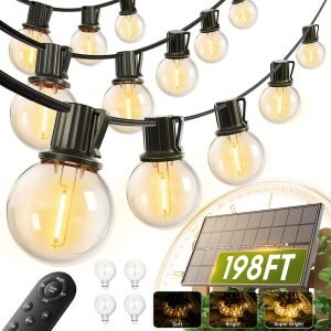 198FT Solar String Lights Outdoor