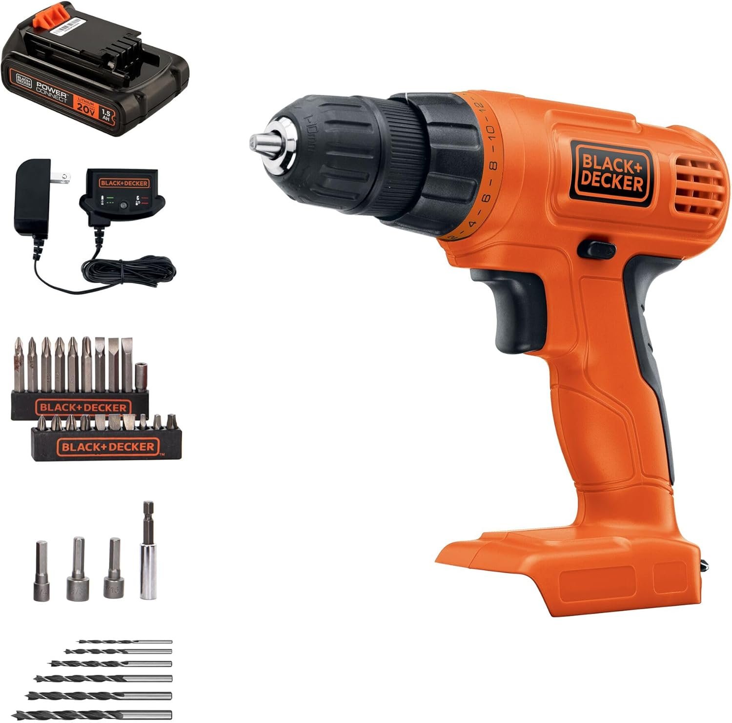 BLACK+DECKER 20V MAX Cordless Drill Driver with 30-Piece Bit Set