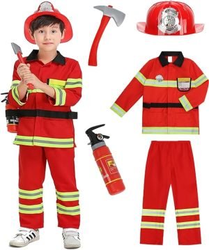 Kids Fireman Halloween Costume Set
