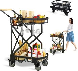 2-Tier Foldable Shopping Cart