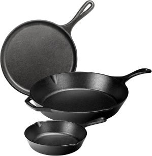 Lodge Pre-Seasoned Cast Iron 3-Piece Cookware Set
