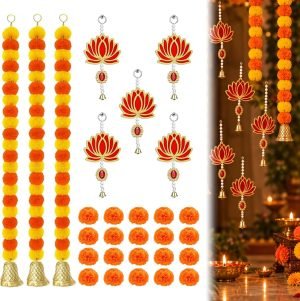 28-Piece Diwali Lotus Hanging Decor Set