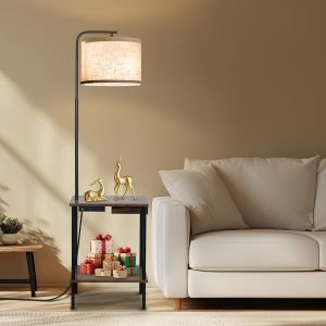 Floor Lamp with Table & Drawers