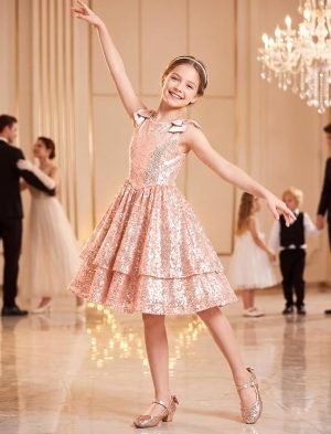 Girls Sequin Sparkly Dress