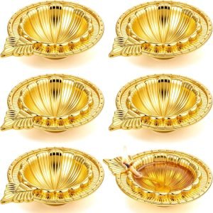 Brass Diya Oil Lamp – 6 Pack