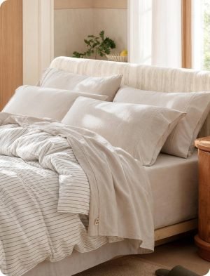 100% Washed Cotton Sheets 6PCS