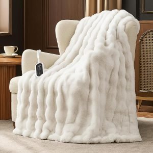 HOME Faux Fur Heated Blanket