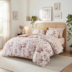 Lightweight Seersucker Botanical Comforter Set 9-Piece Full Size