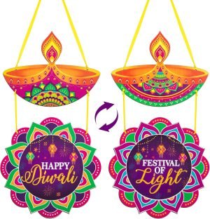 Happy Diwali Decoration Wood Diwali Door Wreath