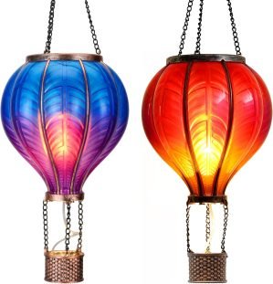 Hot Air Balloon Solar Lantern Diwali Decor- 2 pcs