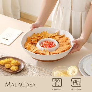 Ceramic Chips and Dip Serving Tray