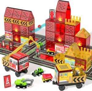 Magnetic Tiles Fire Truck Set