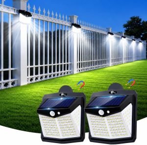 128 LED Magnetic Solar Lights Outdoor – 2 Pack