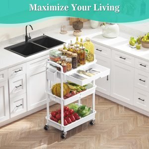 3 Tier Rolling Cart with Drawer