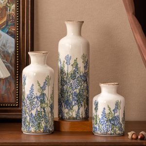 Vintage Ceramic Flower Decorative Vase Set of 3