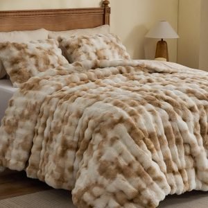 Tie Dye Faux Fur Comforter Set Queen