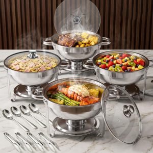 Chafing Dishes for Buffet 4 Pack 5QT
