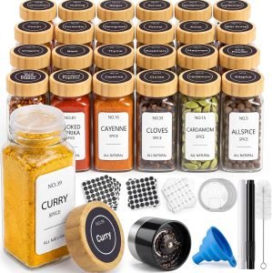 24 Pack Glass Spice Jars