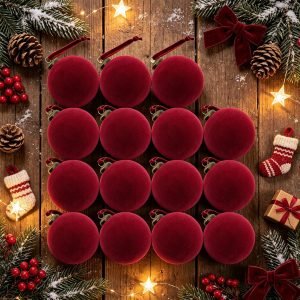 Red Velvet Christmas Ball Ornaments