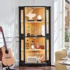 Farmhouse Corner Display Cabinet with Lock