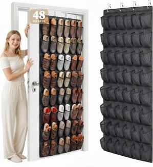 48 Pockets Over the Door Shoe Organizer