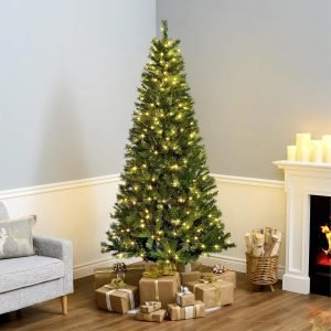 National Tree Company 7.5ft Pre-Lit Winchester Pine Slim Christmas Tree