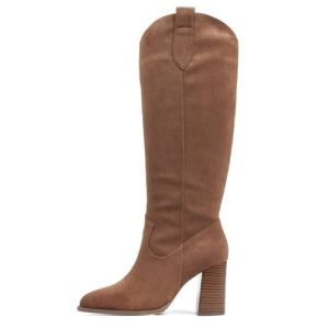 MEILUSI Suede Knee High Boots